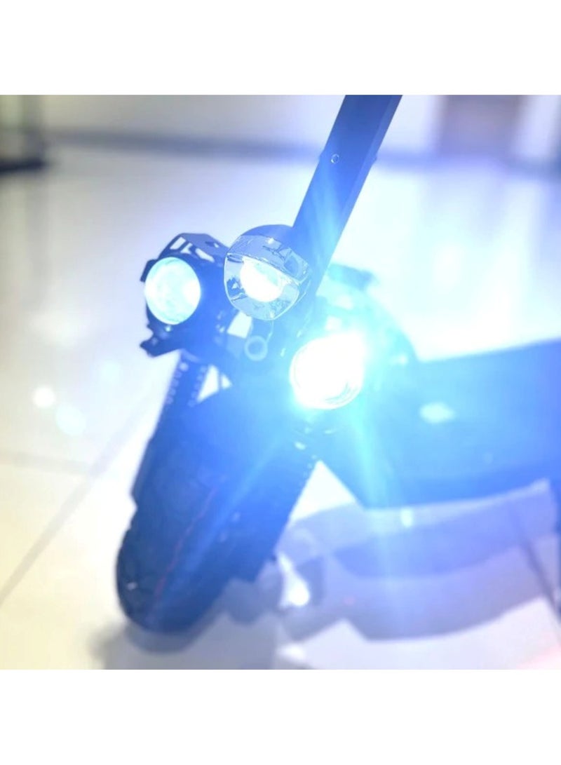 وينر سكاي سكوتر كهربائي E10 نسخة مطورة مع 3 مصابيح، محرك 1200 واط، بطارية 48 فولت 13 أمبير/ساعة، مدى 65 كم، قيادة سلسة للغاية، لون أسود - Image 4