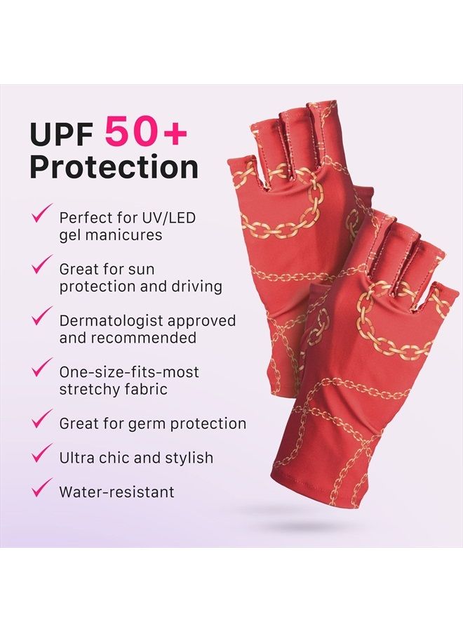 ManiGlovz Anti UV Gloves for Gel Manicures Using Gel Lamp Dryers, Driving, Lounging and More, Fingerless Gloves That Shield Skin from The Sun and Nail Lamp, Outdoor Gloves, Blossoms - Image 3