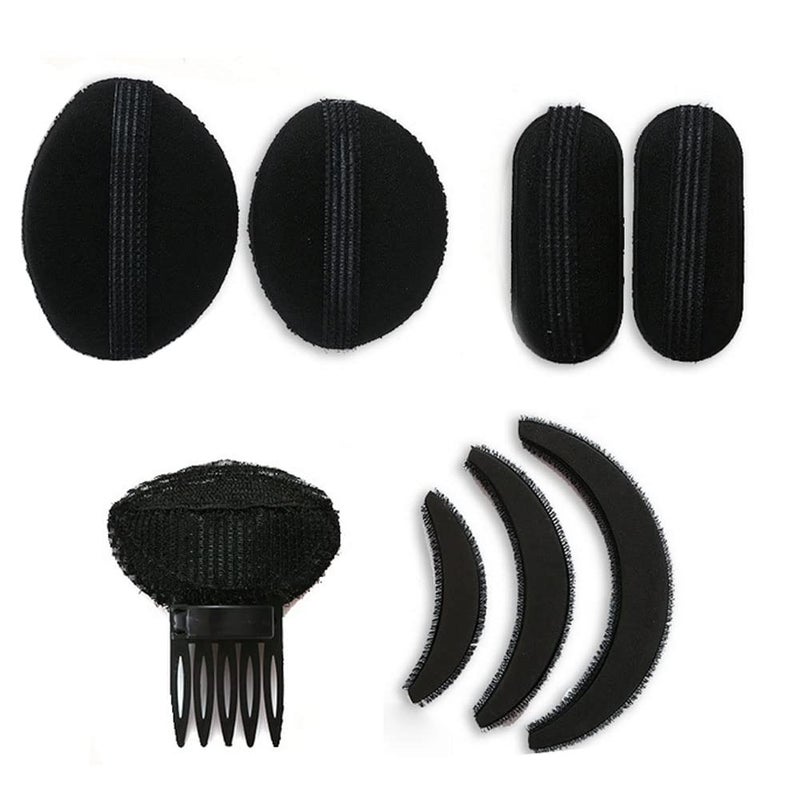8 PCS Black Hair Bump It Up Inserts Set for Women  Sponge Bases Combs Clips and Extensions Accessories for Heightening Hairstyles