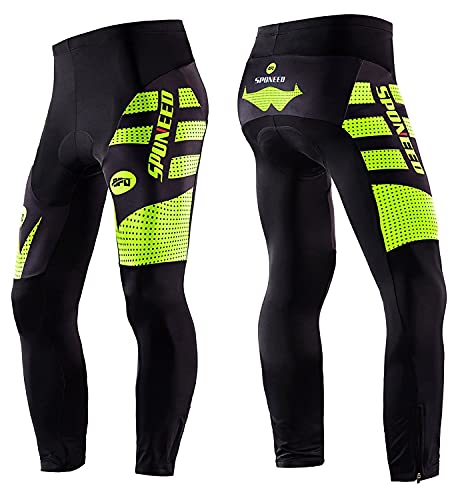 sponeed Men's Road Cycling Jersey Suits Long Sleeve Pants Bicycle Wear Quick Dry Biking Shirt with Pockets US XXL Green - Image 4