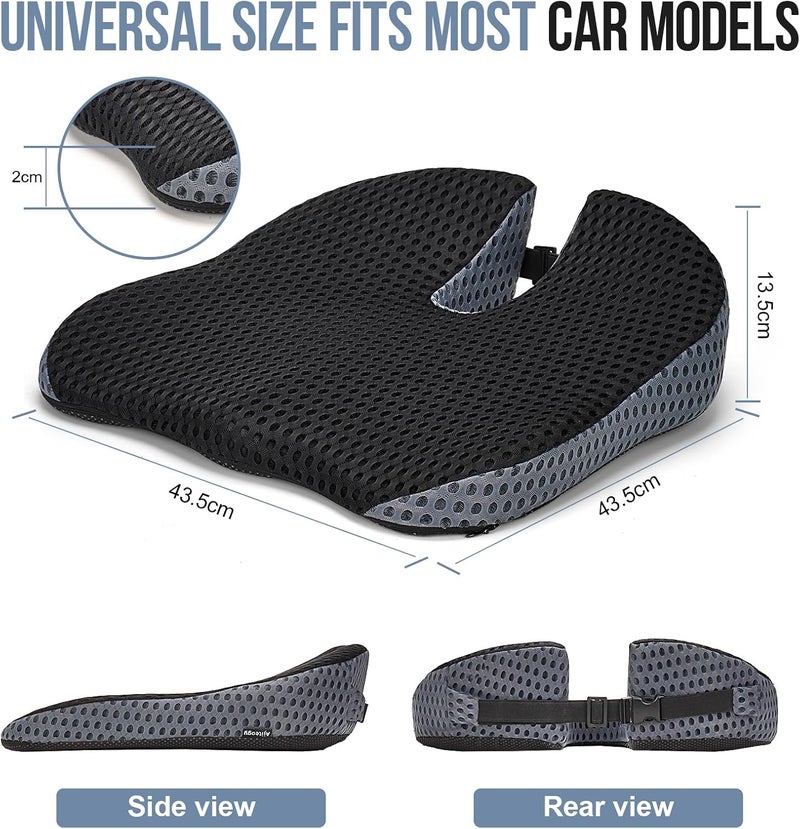 Ajiteogy Ergonomic Mesh Seat Cushion - Breathable Black - Image 4