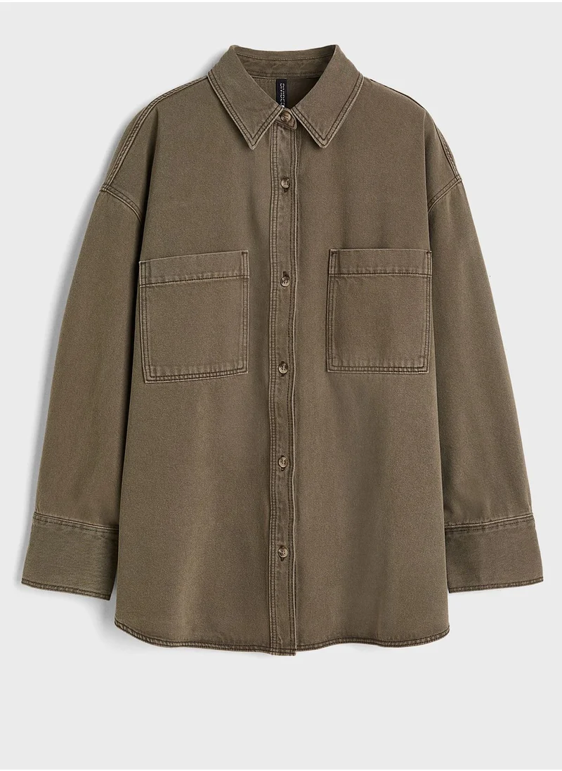 اتش اند ام Oversized Denim Shirt