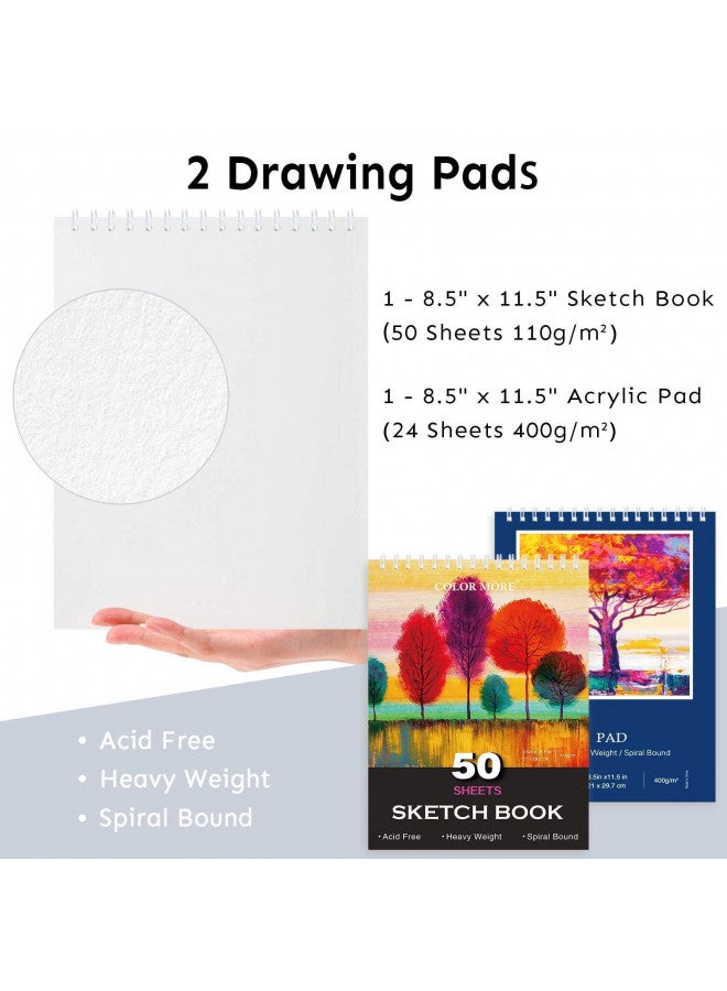 Color More 85 Piece Deluxe Wooden Art Supplies, Art Kit with Easel and Acrylic Pad, Art Set for Teens, Adults and Artist Beginners, Creative Gift Box with Wooden Case, Sketching Pencils, Artist Brushes  - Image 3