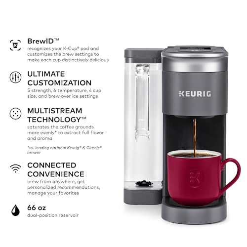 Keurig K-Supreme SMART Single Serve Coffee Maker With Wifi Compatibility, 4 Brew Sizes, And 66oz Removable Reservoir, Compatible with Alexa, Gray - Image 2