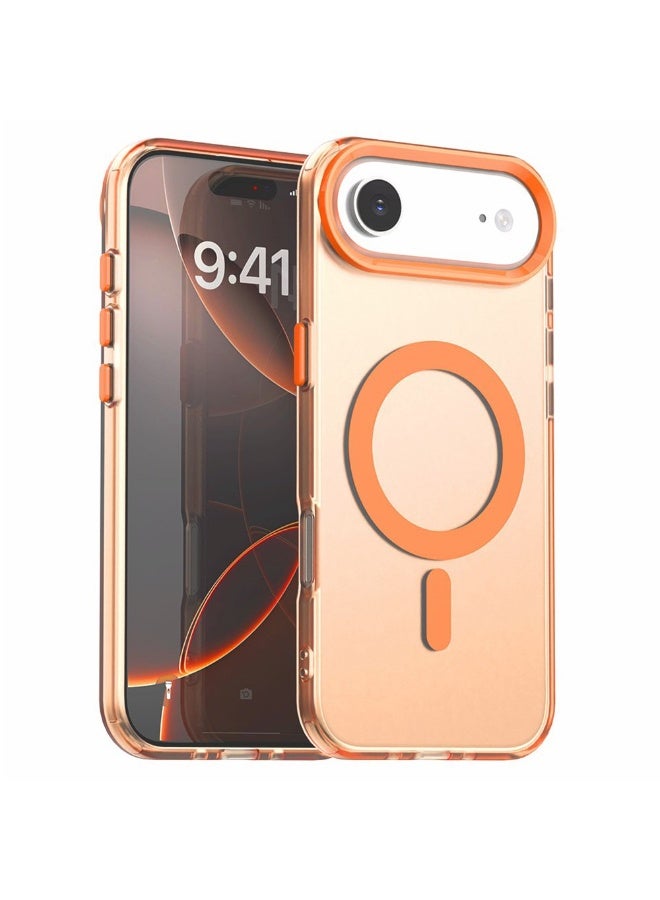 Denx Magsafe Luxury Matte Case for iPhone 17 Air, Slim Magnetic Shockproof Cover, (Orange) - Image 1