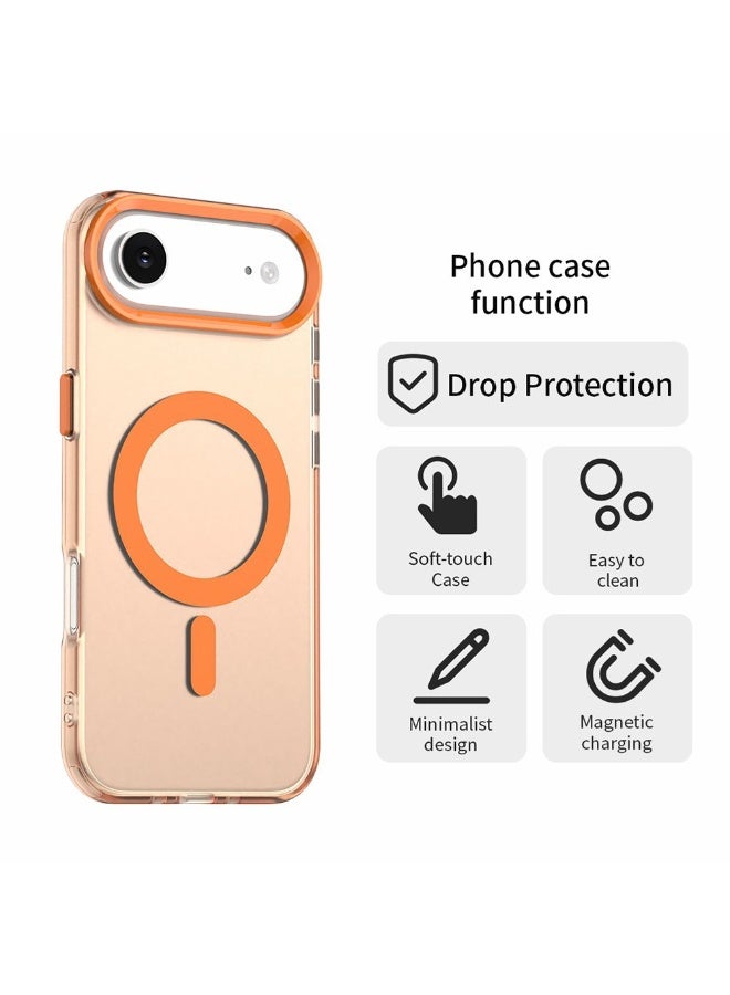 Denx Magsafe Luxury Matte Case for iPhone 17 Air, Slim Magnetic Shockproof Cover, (Orange) - Image 2