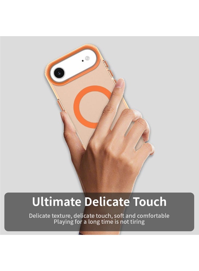 Denx Magsafe Luxury Matte Case for iPhone 17 Air, Slim Magnetic Shockproof Cover, (Orange) - Image 5