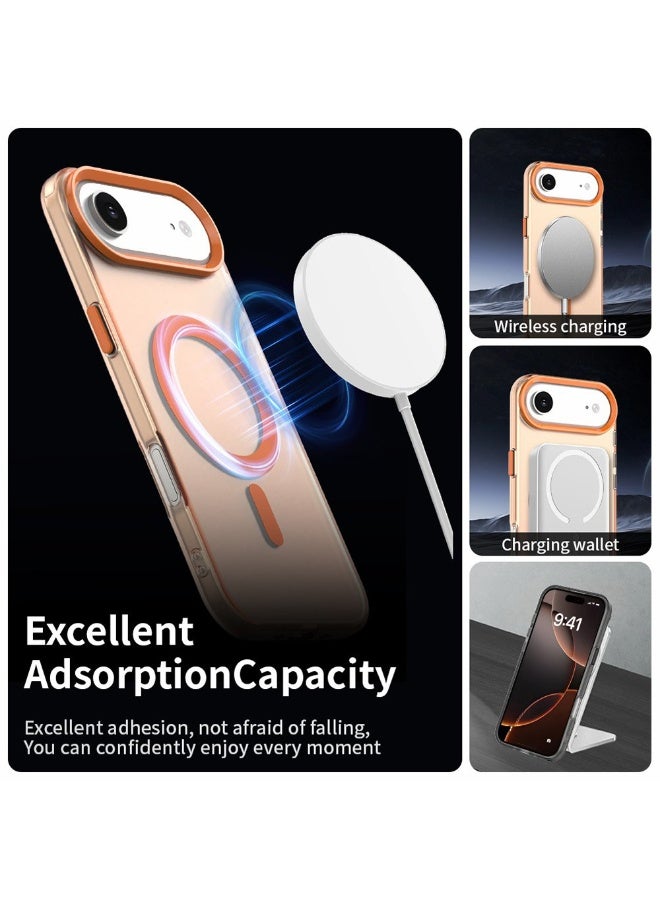 Denx Magsafe Luxury Matte Case for iPhone 17 Air, Slim Magnetic Shockproof Cover, (Orange) - Image 3