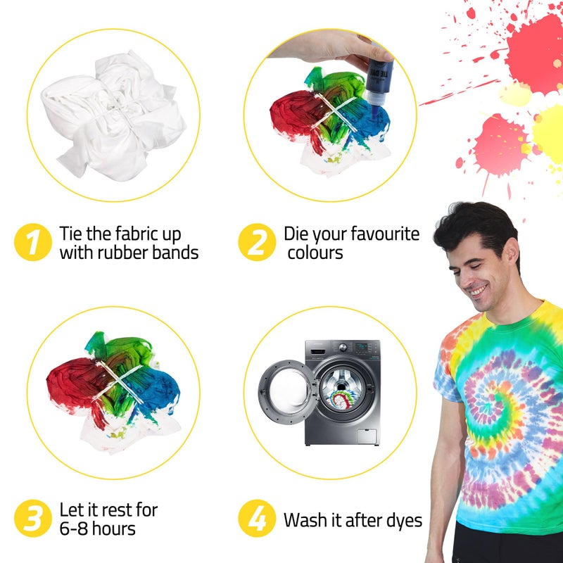 WINSONS 12 Colors Tie Dye Kit, Tie Dye Set for Kids, Pre-Filled Tye Dye Bottles, Non Toxic Permanent Fabric Dye Art Set, Easy DIY Fabric Art - Create Fun - Image 3