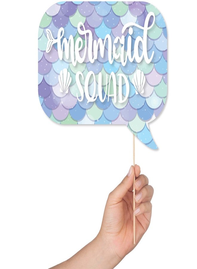 Outside The Booth Mermaid Photo Booth Props - 41-pc Photobooth Kit with 8 x 10-Inch Sign, 60 Adhesive Pads, 45 Sticks - Mermaid Photo Props - Photo Booth Props Sea - Mermaid Photo Cutout - Image 3