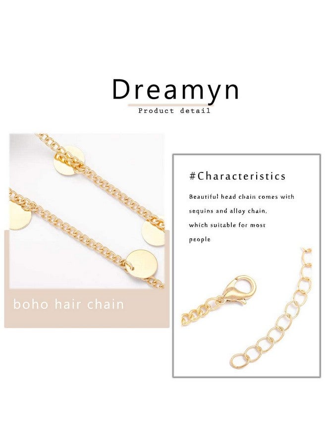 Dreamin Dreamyn Vintage Coins Head Chain Gold Sequins Hair Jewelry Gypsy Cosume Hair Chain Jewelry For Women And Girls  - Image 5