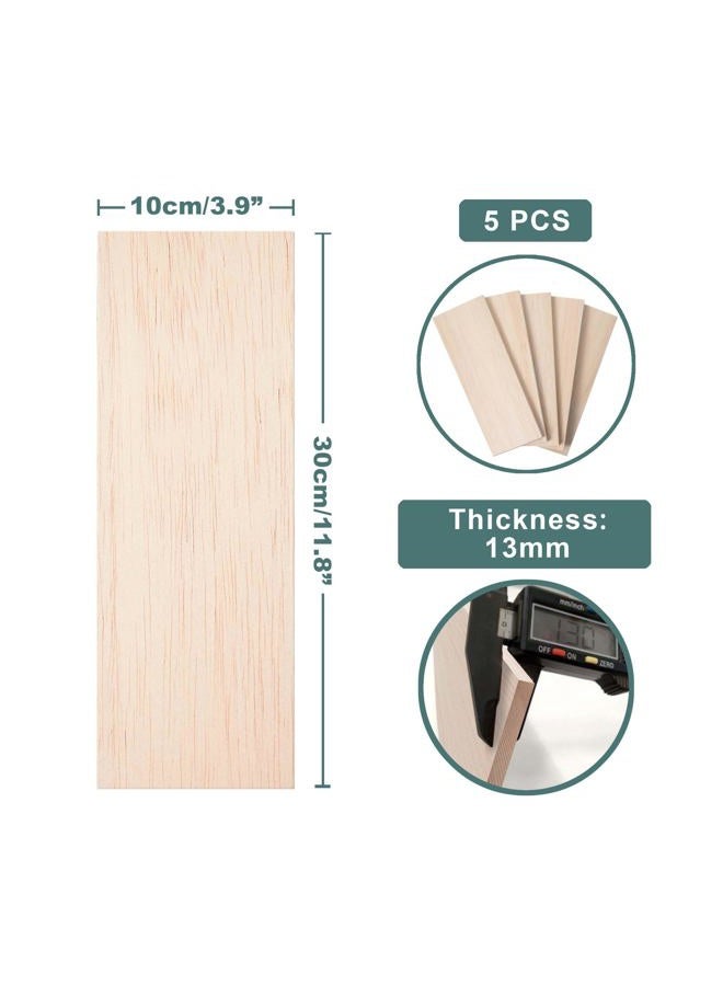 Craftiff Balsa Wood Sheets 1/2" Inch Thick 12" x 4" Unfinished Wooden Board by Craftiff (5 Pack) (5) - Image 2
