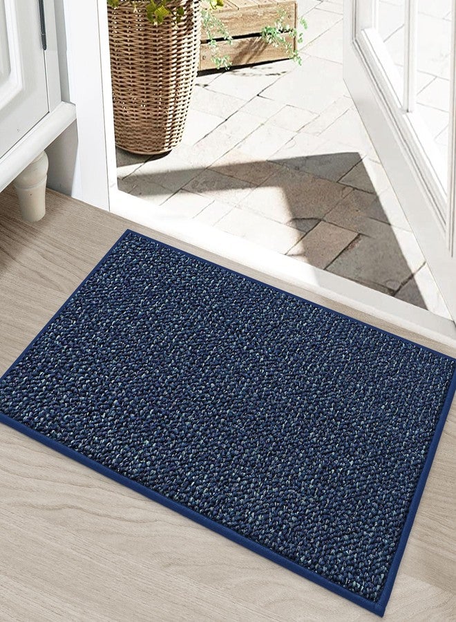 BEQHAUSE Dirt Trapper Door Mat 20" x 32", Non-Slip Washable Doormats Entrance Mat, Dirt Resistant and Absorbent Welcome Mat, Low Profile Floor Mats for Front Back Door and Entryway, Blue - Image 1