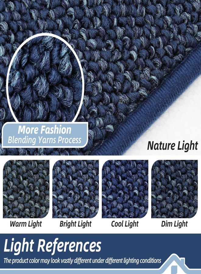 BEQHAUSE Dirt Trapper Door Mat 20" x 32", Non-Slip Washable Doormats Entrance Mat, Dirt Resistant and Absorbent Welcome Mat, Low Profile Floor Mats for Front Back Door and Entryway, Blue - Image 5