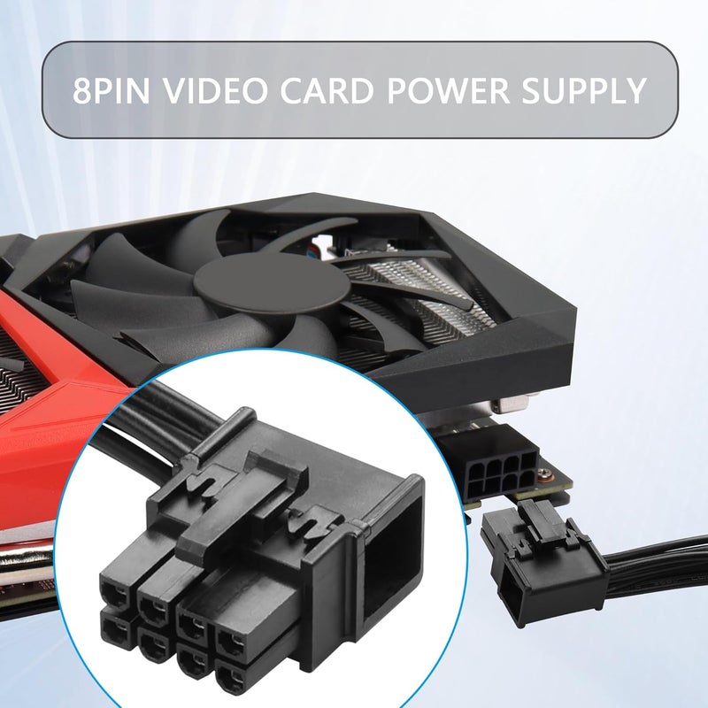 SinLoon 8Pin Extension Cord PCIE 8 Pin Female to Right Angle Male PCIE Express Power Adapter Cable for Graphics Card 18AWG 15CM59Inch Left - Image 5