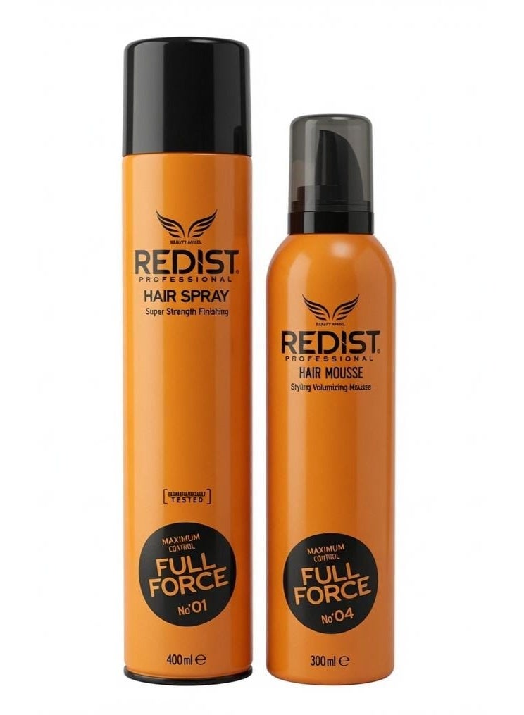 Hairspray 400 ml and Foam Holder 300ml Maximum Control Power for Creative Hairstyles