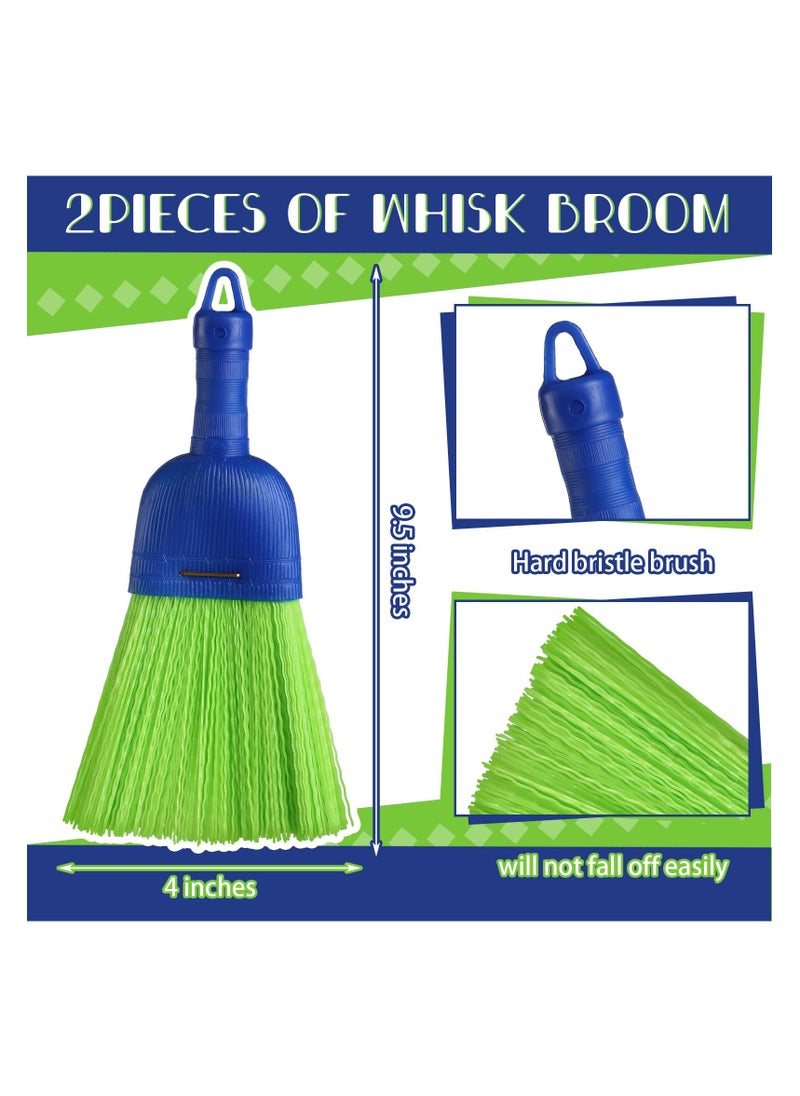 SYOSI - 2 Pcs Whisk Broom Poly Fiber Handheld Brush, Short Handle Hand Broom for Multi Surface Sweeping, Small Hand Broom Brush for  Cleaning Inddoor Porches Floors Decks Driveways Dirt Dust - Image 1