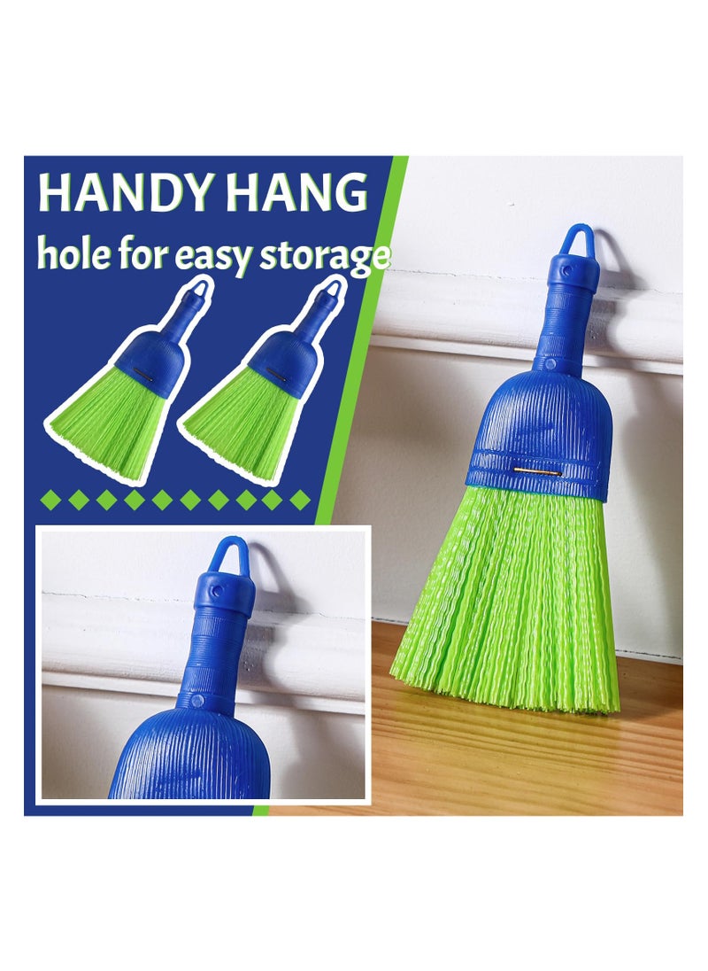 SYOSI - 2 Pcs Whisk Broom Poly Fiber Handheld Brush, Short Handle Hand Broom for Multi Surface Sweeping, Small Hand Broom Brush for  Cleaning Inddoor Porches Floors Decks Driveways Dirt Dust - Image 1