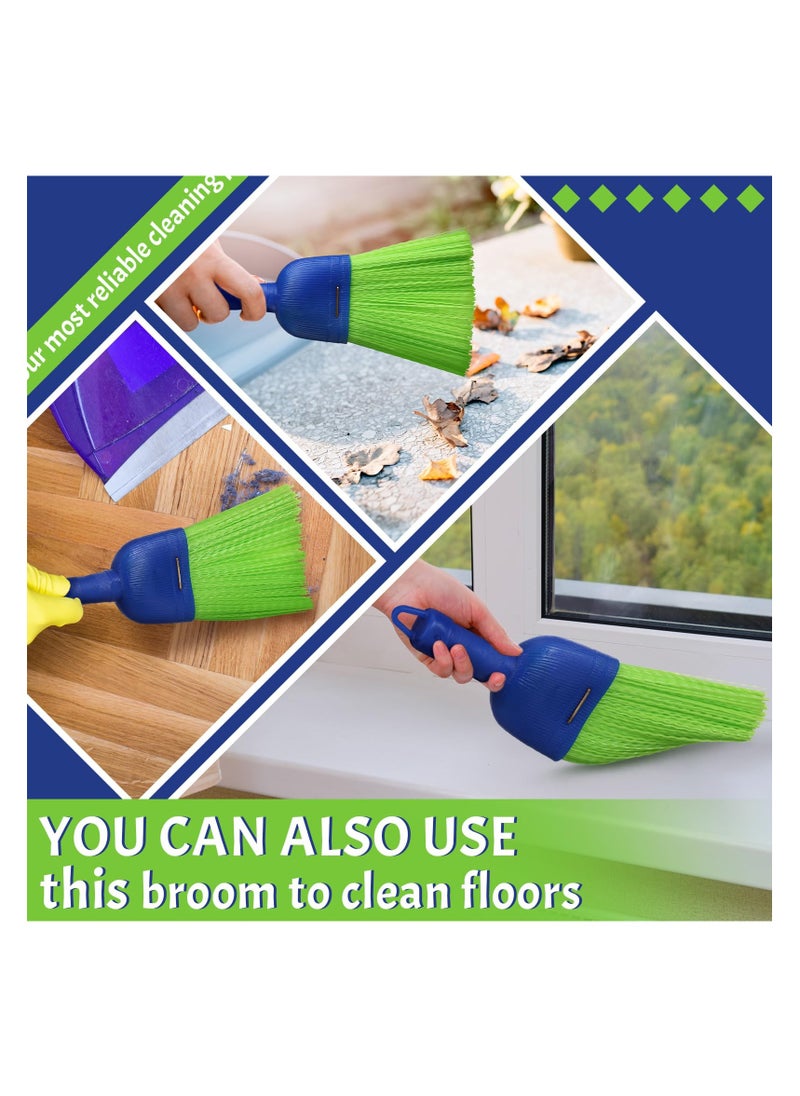 SYOSI - 2 Pcs Whisk Broom Poly Fiber Handheld Brush, Short Handle Hand Broom for Multi Surface Sweeping, Small Hand Broom Brush for  Cleaning Inddoor Porches Floors Decks Driveways Dirt Dust - Image 1