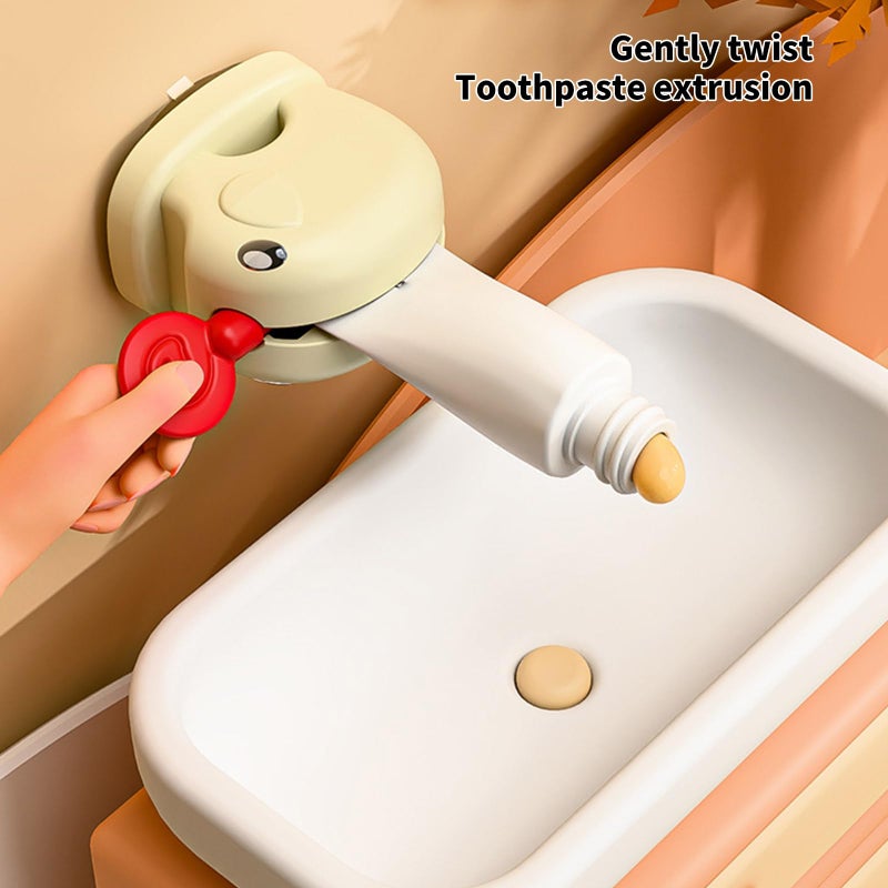 Red Elephant Toothpaste Tube Roller Dispenser With Suction Cup Space Saving Countertop Organizer - Image 5