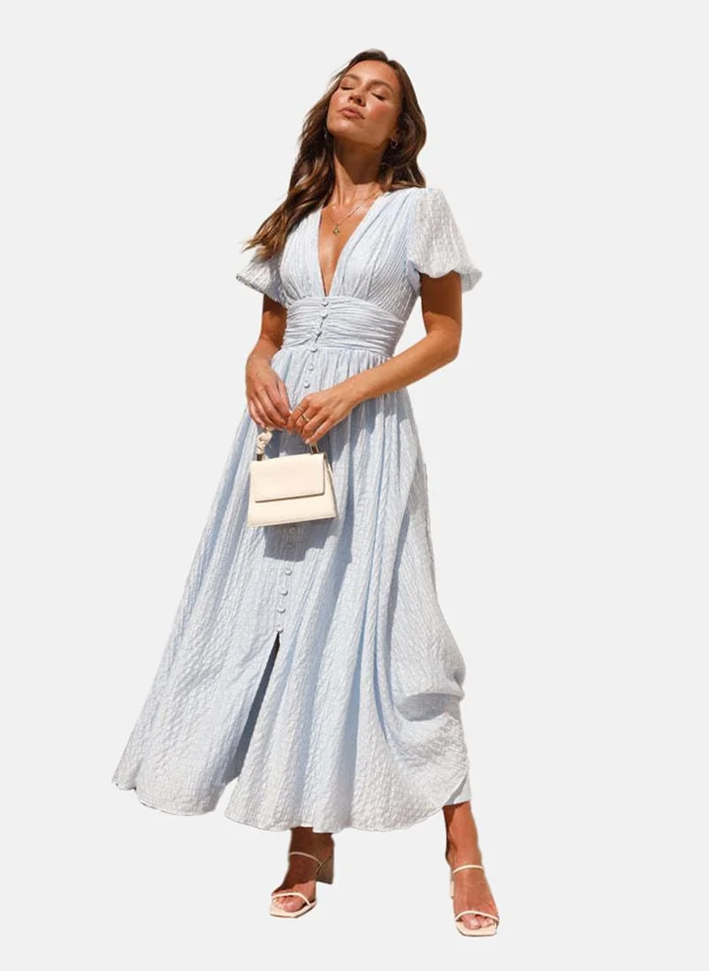 YUNIQEE Textured Button-Front Dress