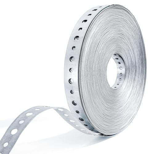 Hedume 2 Pack Galvanized Metal Pipe Strap, 3/4 Inch x 100 Feet 24 Gauge Metal Strapping with Holes, Bendable Plumbers Pipe Hanger Straps for Pipe Supports Hanging - Image 2