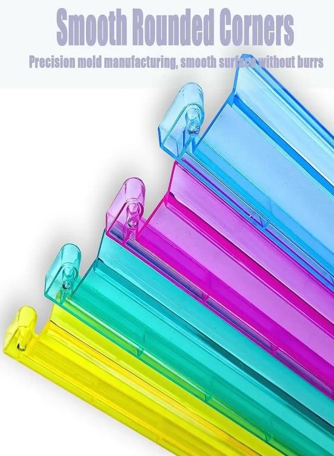 LinaLife 4Pcs Colorful Mahjong Rulers Mahjong Rack Set Multicolor Mahjong Rack Pushers Acrylic Tile Holders for American Mahjong, Game Nights, Clubs, Travel - Image 4