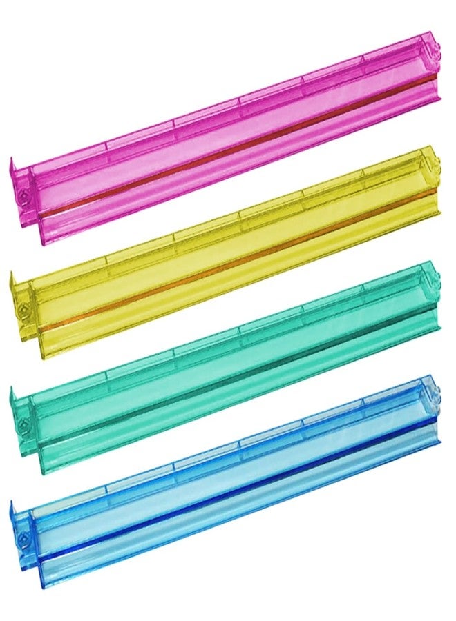 LinaLife 4Pcs Colorful Mahjong Rulers Mahjong Rack Set Multicolor Mahjong Rack Pushers Acrylic Tile Holders for American Mahjong, Game Nights, Clubs, Travel - Image 1