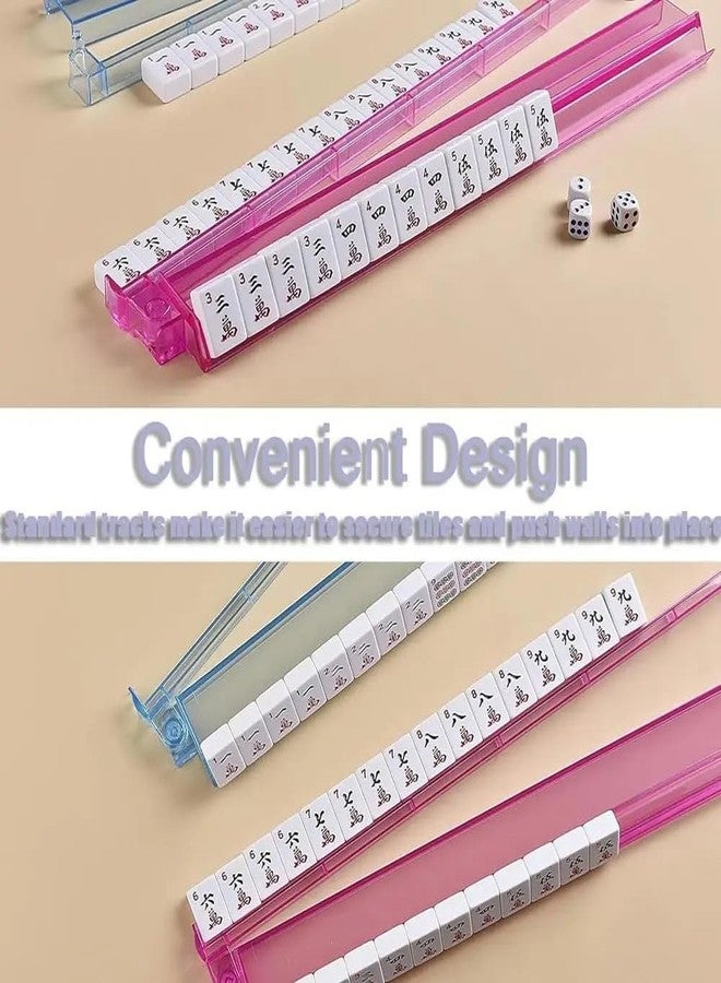 LinaLife 4Pcs Colorful Mahjong Rulers Mahjong Rack Set Multicolor Mahjong Rack Pushers Acrylic Tile Holders for American Mahjong, Game Nights, Clubs, Travel - Image 2