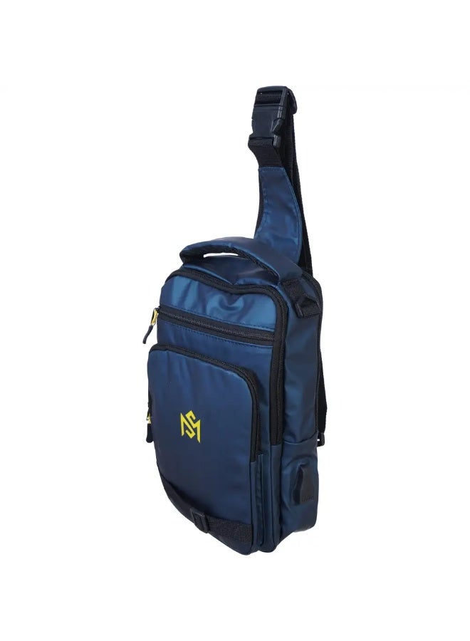 شنطة كروس ووتر بروف للرجال، 4 سوستة، 30×18 سم - بترولي - Image 3