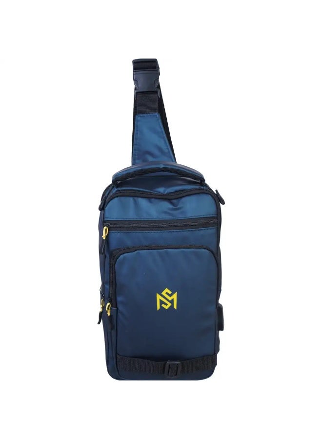 شنطة كروس ووتر بروف للرجال، 4 سوستة، 30×18 سم - بترولي - Image 2