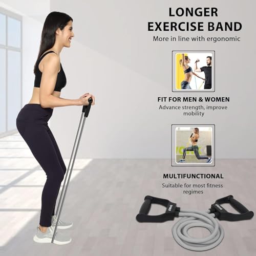 SUREFIT Hand Grip Strengthener with Resistance Tube, Adjustable Gripper and Exercise Band Combo for Strength Training For Man and Women (Counter Adjustable- 5-60 Kg) - Image 4