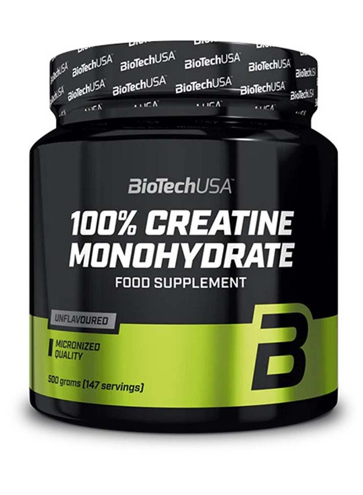 BioTechUSA 100% Creatine Monohydrate Pharmaceutical Grade Powder Unflavored 500g - Image 1