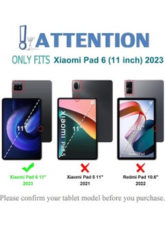 روك بو حافظة لوحة المفاتيح لجهاز Xiaomi Pad 6 / Pad 6 Pro 11 بوصة 2023، غطاء حامل رفيع من البولي يوريثان مع لوحة مفاتيح بلوتوث لاسلكية قابلة للفصل مغناطيسيًا (Xiaomi Pad 6/6 Pro 11)  - Image 2