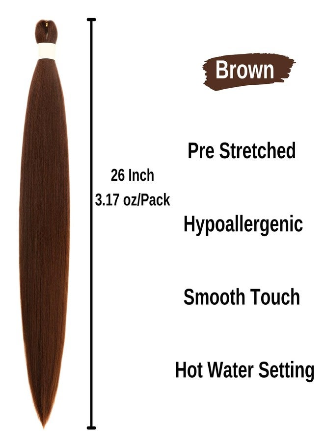 Leticia Brown Braiding Hair Pre stretched 30# Boho Hair for Braiding Hypoallergenic Synthetic Knotless Crochet Boho Braids - Image 2