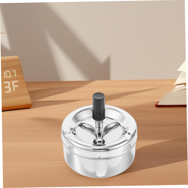 Spinning Metal Ashtray with Lid Elegant Design for Living Room Office - Image 5