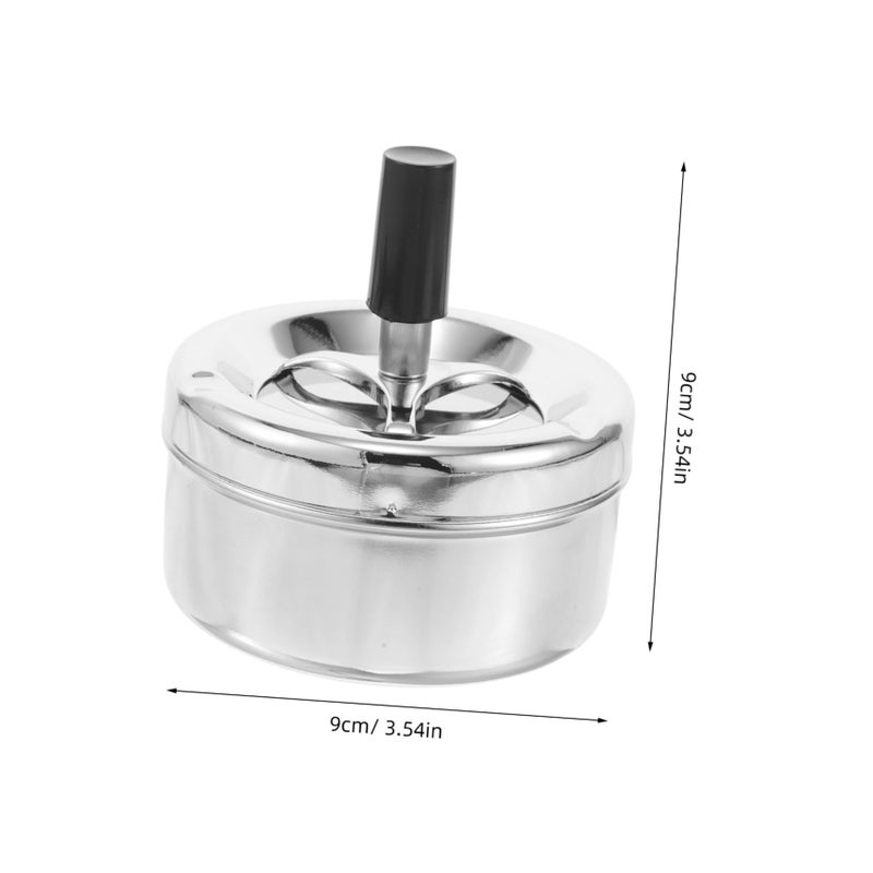 Spinning Metal Ashtray with Lid Elegant Design for Living Room Office - Image 3