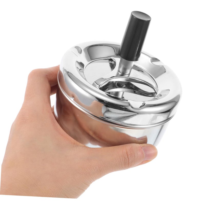 Spinning Metal Ashtray with Lid Elegant Design for Living Room Office - Image 4