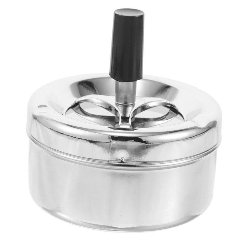 Spinning Metal Ashtray with Lid Elegant Design for Living Room Office - Image 2