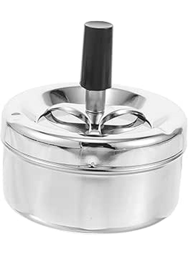 Spinning Metal Ashtray with Lid Elegant Design for Living Room Office - Image 1