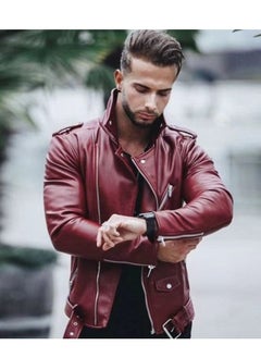 Generic Men's Stylish Slim PU Leather Jacket 