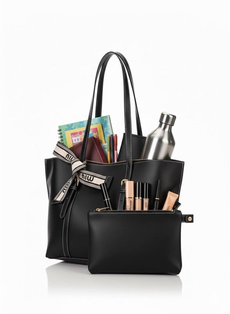 Miu Miu Women’s Black Shoulder Bag – Elegant Design for Work and University - Image 2