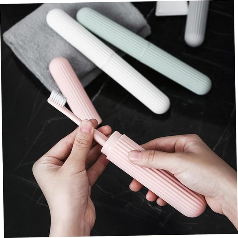 3Pcs Portable Toothbrush Case Travel Storage Box Lightweight Plastic Holder - Image 4