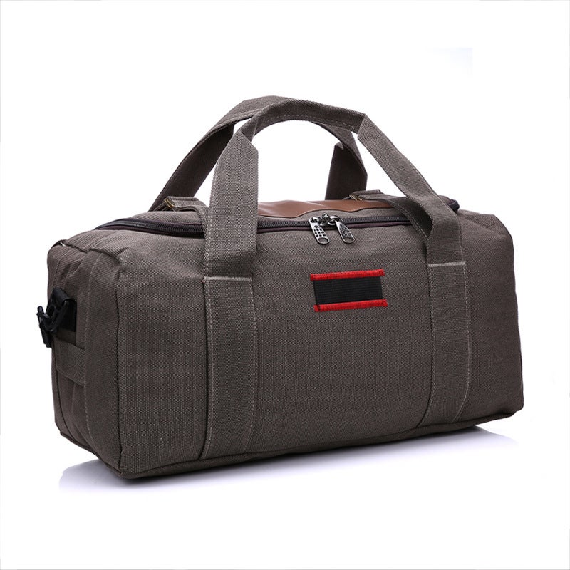 Large Canvas Travel Bag Shoulder Luggage Khaki 