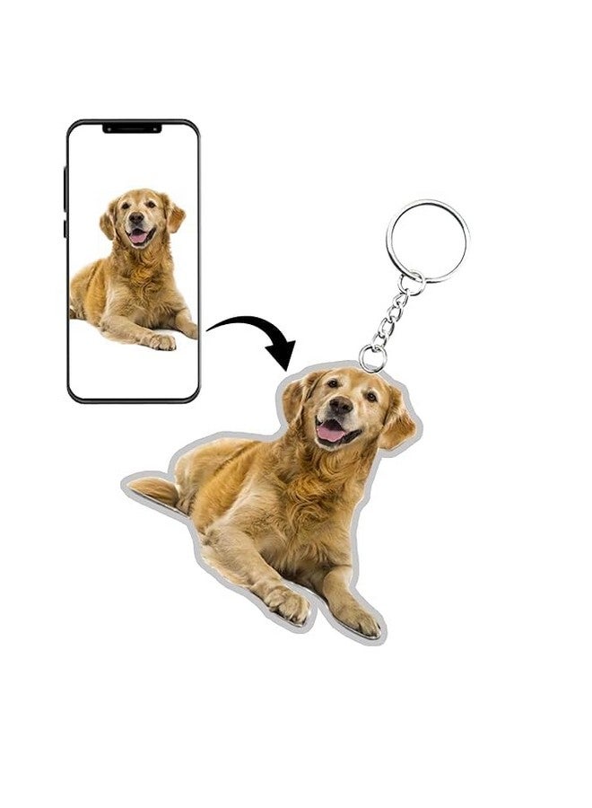 Personalized & Customised Acrylic Pet Keychain With Pet Image-Photo Permanently Printed On Both Sides. Perfect For Pet Lovers.Great Gift Option-Carry Your Beloved Pet Everywhere With You,Black - Image 1
