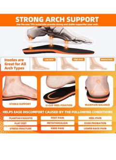 BIGTHREE Plantar Fasciitis Orthotics Insoles for Men Women, Arch Supports Inserts for Plantar Fasciitis Relief, Inserts for Standing All Day, Flat Feet Orthotic Inserts, Insoles for Work Boots(L)  - Image 2