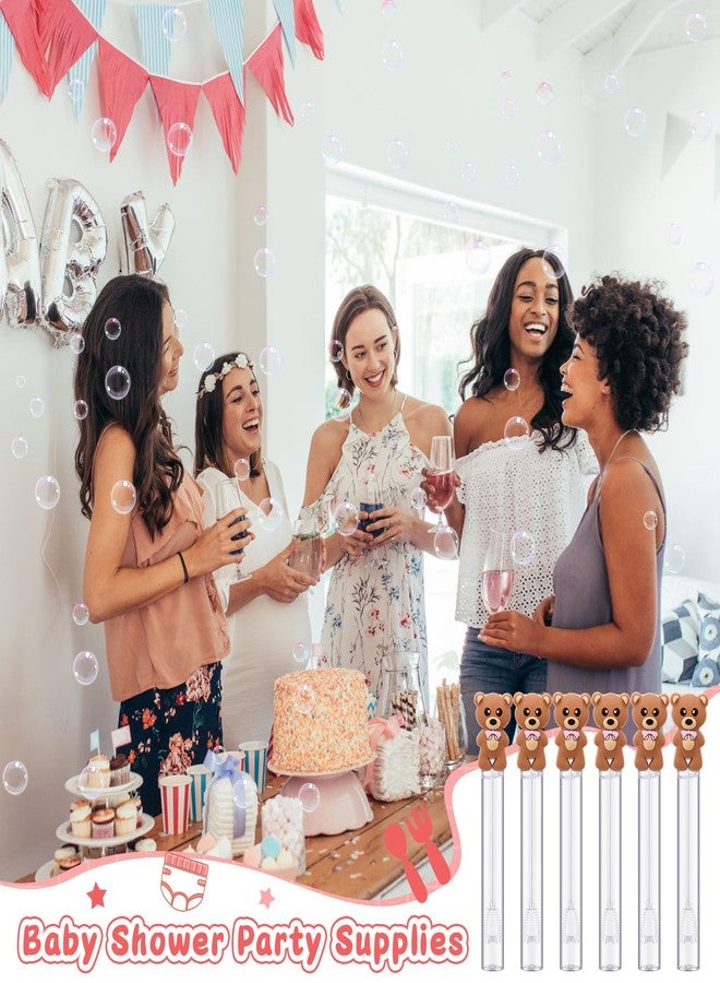 Realspring 24 Pcs Bear Bubble Wands Bulk Mini Bubble Wands for Baby Shower Girls Baptism Bear Theme Party Supplies Summer Birthday Gift Toys Classroom Prizes(Pink) - Image 5