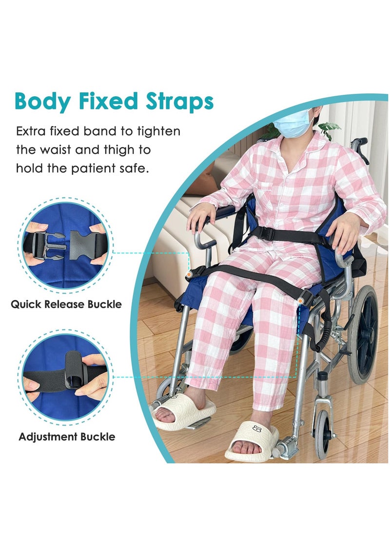 XiuWoo Patient Lift Transfer Belt from Bed to Wheelchair Stair Transfer Emergency Evacuation Chair Pad Safety 4 Handles Medical Lifting Sling Slide Board Transferring for Elderly, Disabled, Adults,Blue - Image 4