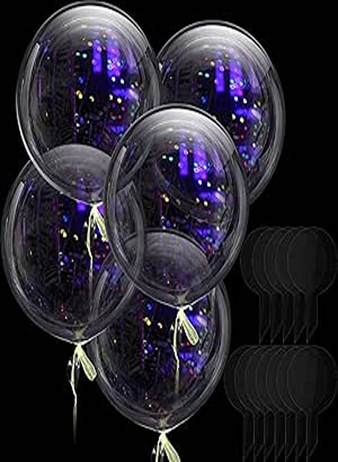 12 Pieces Jumbo Bobo Balloons Clear Round Balloons Reusable Transparent Bubble Plastic Balloons for Wedding Birthday Halloween Christmas Party Decoration (15.75 Inches) 