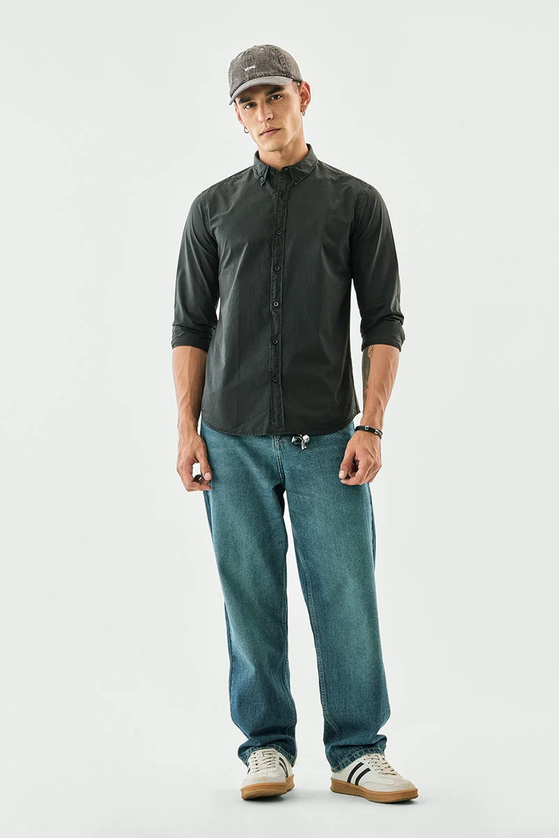 SNITCH Overdyed Poplin Slim Fit Shirt